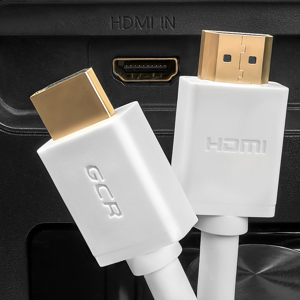 GCR-HM761-15.0m кабель 15.0m hdmi версия 2.0, hdr 4:2:0, ultra hd, 4k 60 fps 60hz/5k*30hz, 3d, audio, 18.0 гбит/с, 28/28 awg, od7.3mm, тройной экран, белый, Greenconnect Santreyd  - Вид №2
