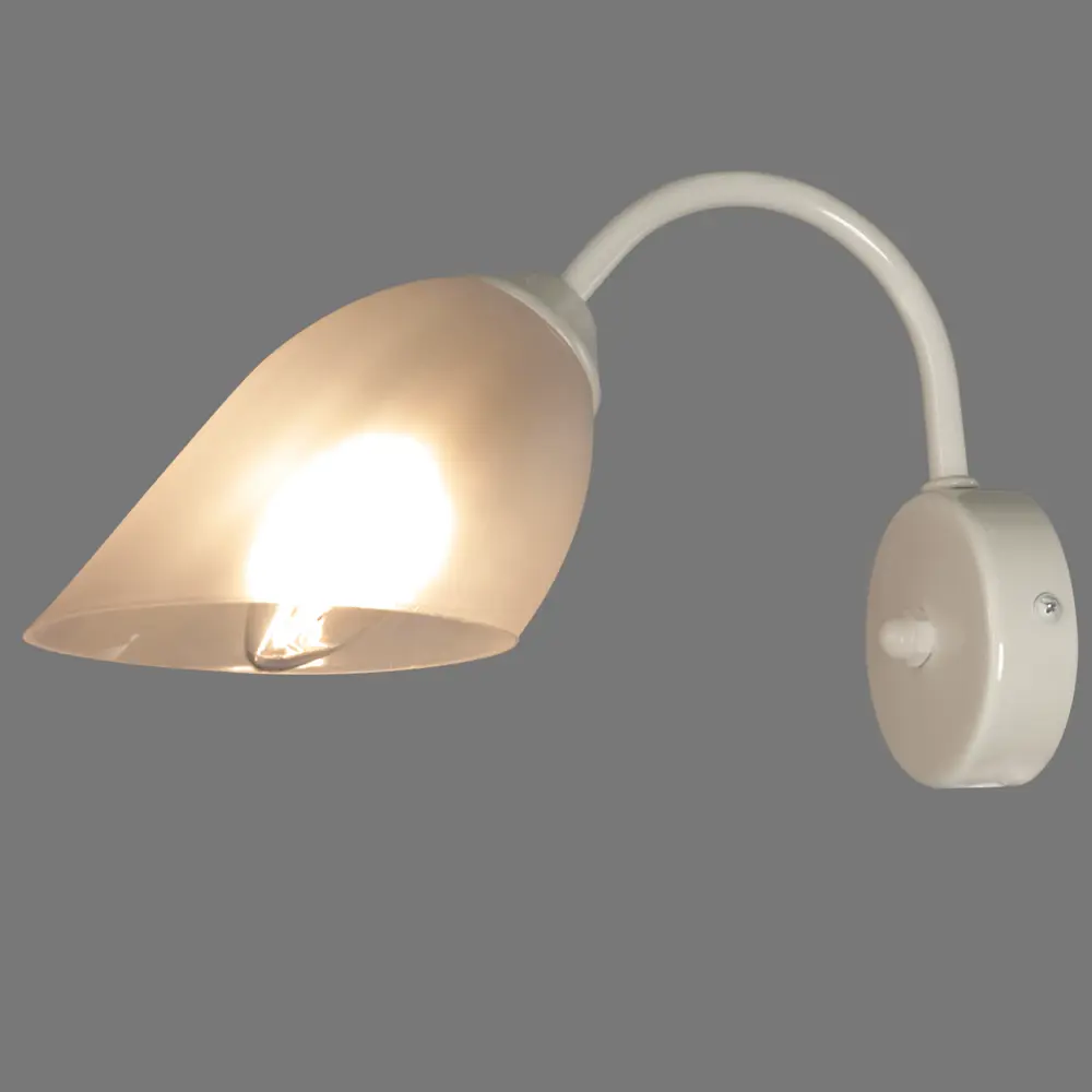 Настенный светильник бра Vitaluce Кэтти 1 лампа 3м² Е14 цвет белый глянцевая STLM-2149138