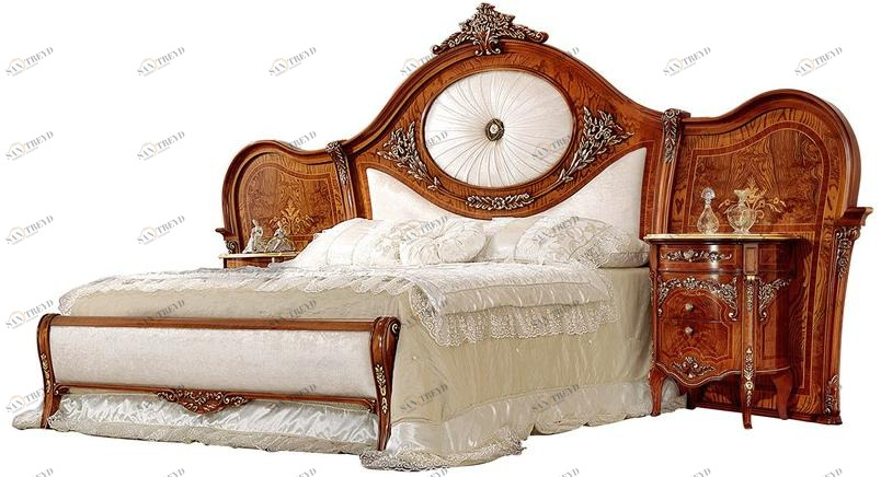 Barnini Oseo Двуспальная кровать со встроенными прикроватными тумбочками Reggenza luxury sun-id-1509010