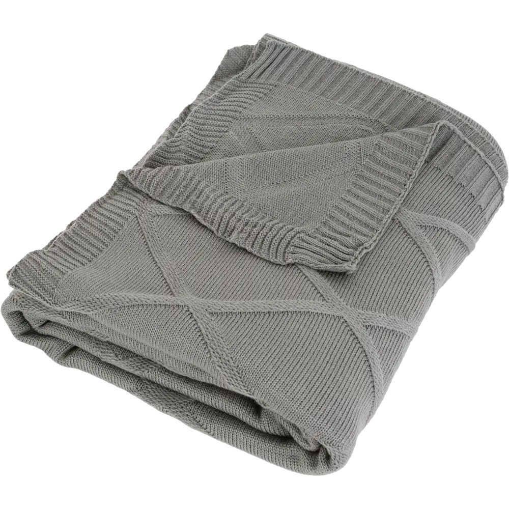 Плед вязаный 150x200 см акрил цвет серый Santreyd отсутствует STLM-2139915