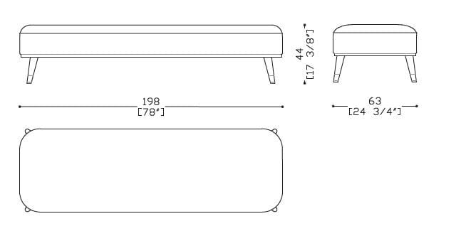 Мягкая скамейка из ткани Sicis PEGGY ARCH-00104293 - Вид №4
