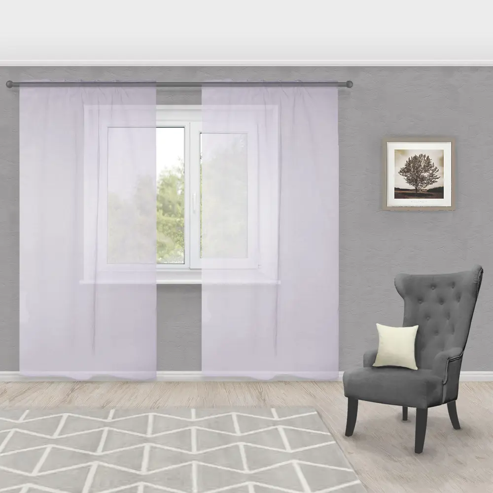 Тюль на ленте «March» 140х260 см цвет розовый Santreyd STLM-2078020 - Вид №3