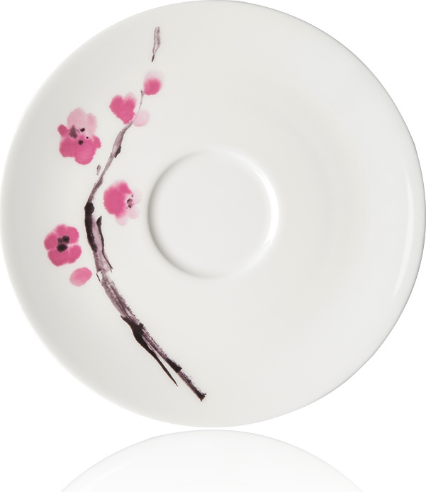 10532268 Dibbern Блюдце для чашки чайной Dibbern "Вишни в цвету" Фарфор костяной 