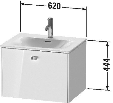BR421001818 Brioso Тумбочка подвесная Белый матовый, декор Duravit - Вид №1