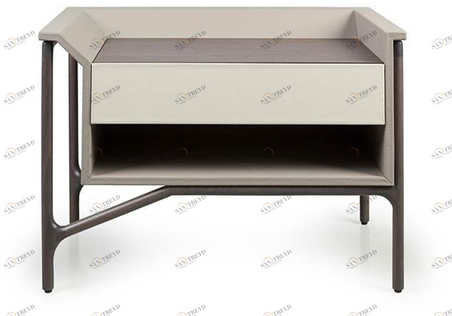 Turri Прямоугольная прикроватная тумбочка из кожи Vine sun-id-1490278