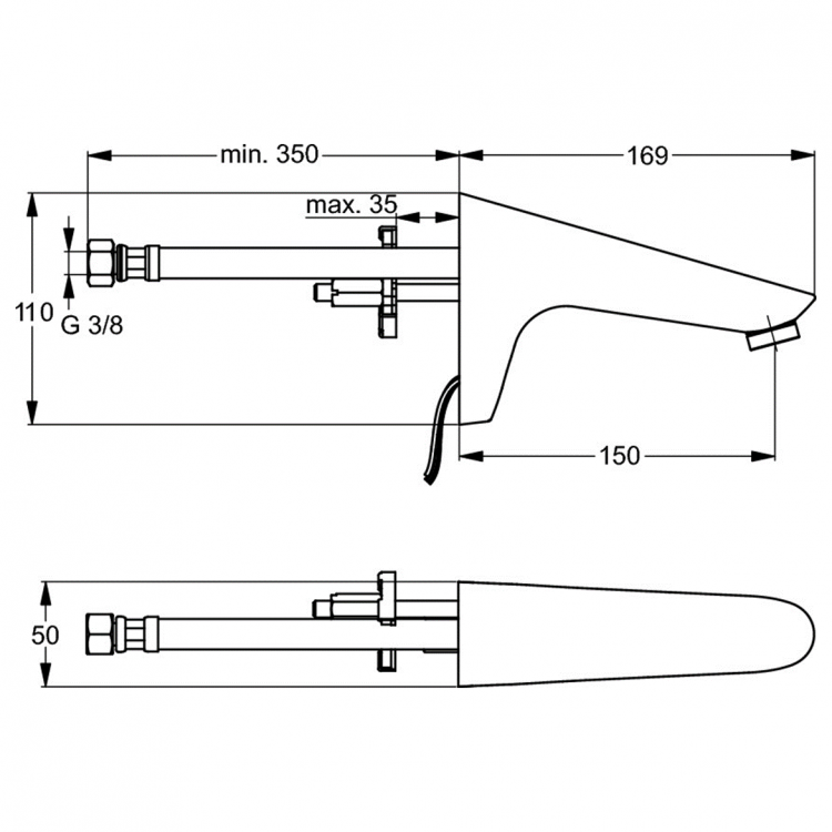 A4159AA Излив-наполнитель для раковины Ideal Standard CERAPLUS - Вид №2