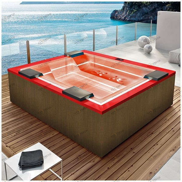 Бассейн Gruppo Treesse Zen SPA-V202H-PL-K прямоугольный spa с гидромассажем аэромассажем встроенный красный SPAV202HPLK