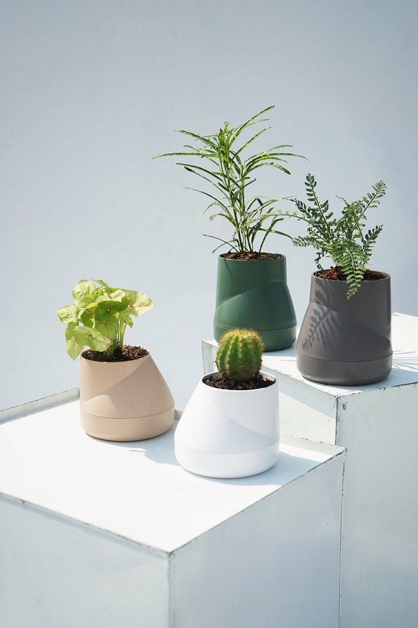 QLX20002-GN Горшок цветочный hill pot, большой, зеленый Qualy  - Вид №4