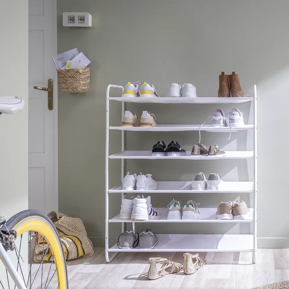 Подставка для обуви Spaceo 90x55x35 см металл/текстилен цвет белый STLM-2038747 - Вид №6