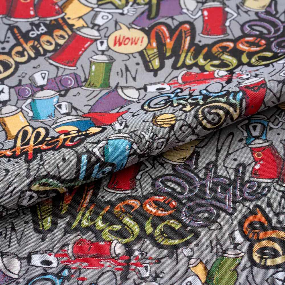 Ткань 1 м/п Стрит-арт гобелен 150 см цвет серый Santreyd STLM-2040442