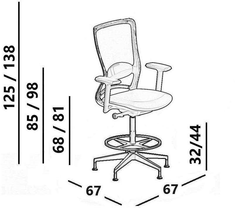 Luxy Эргономичное офисное кресло с вращающейся сеткой Pop Pp17 - Вид №7