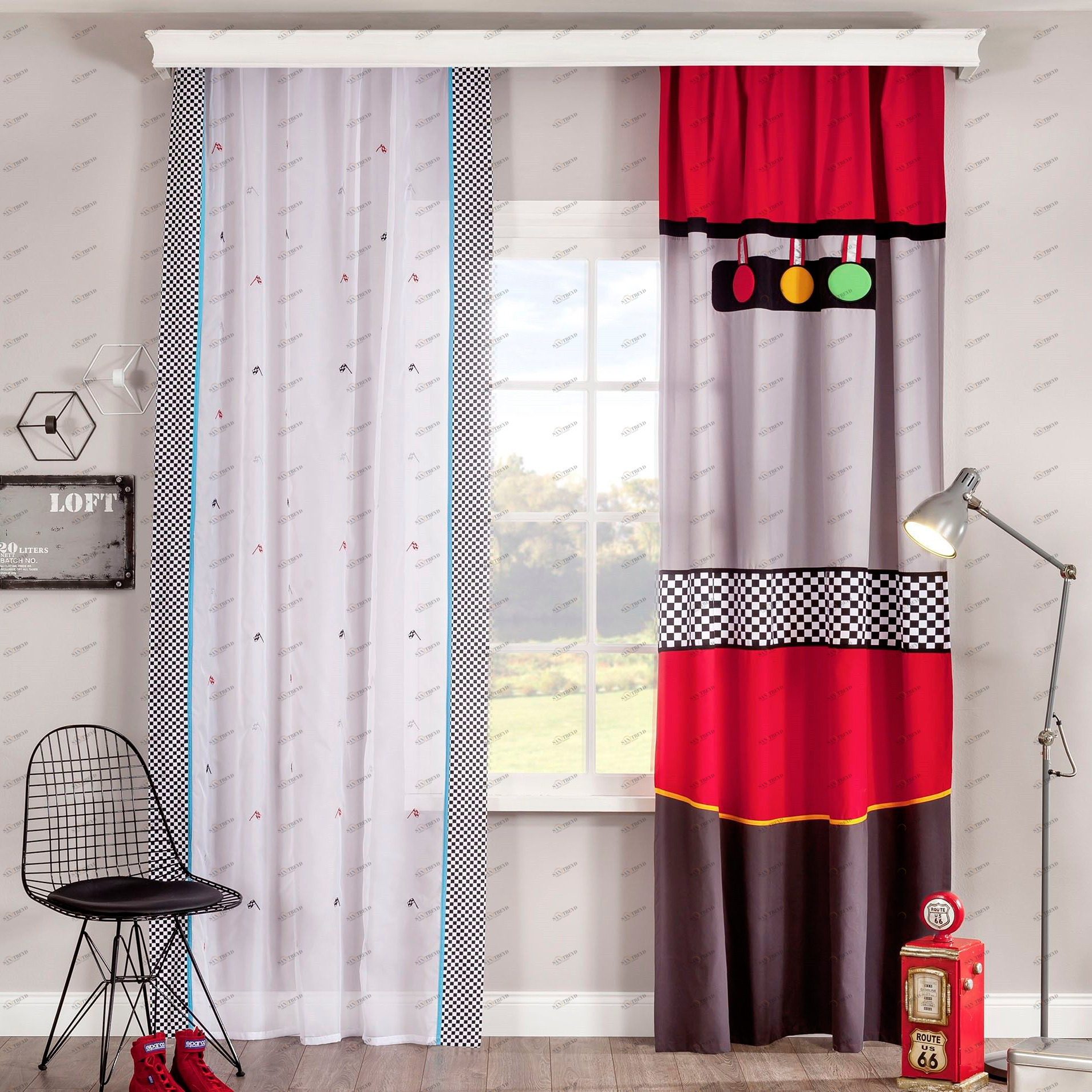 Тюль для детской 140х260 см BiPanel, 1 полотно CILEK CHAMPION RACER 00-3832604 Белый Santreyd 