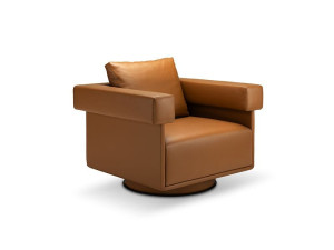 Кожаное вращающееся кресло с подлокотниками