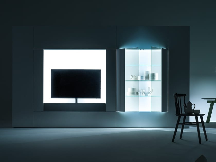 Шкаф с подставкой для телевизора и витриной Caccaro Roomy ARCH-00061042