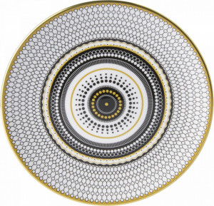 10650441 Royal Crown Derby Тарелка десертная Royal Crown Derby "Вибрации" (Oscillate, Onyx) 16,5см Фарфор костяной