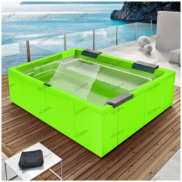 Бассейн Gruppo Treesse Rest SPA-V192H-S прямоугольный spa с гидромассажем и нагревателем встроенный салатовый SPAV192HS