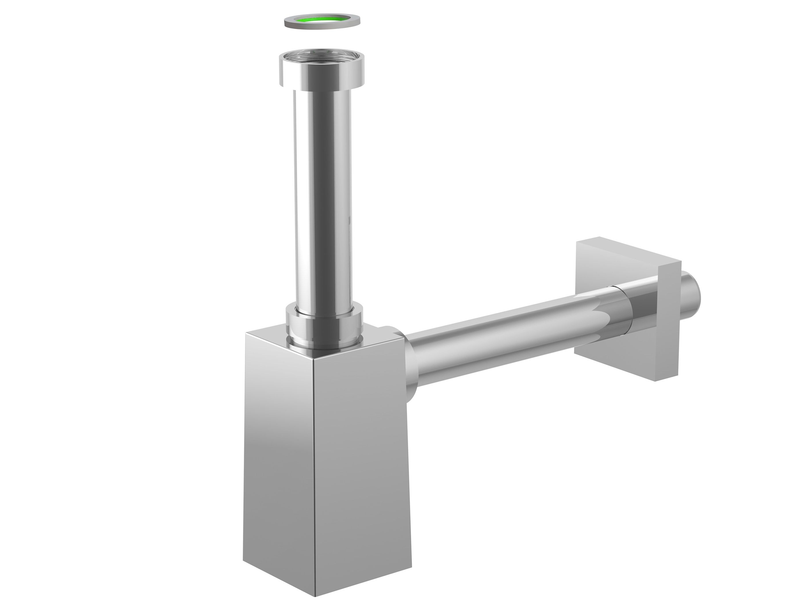 Хромированный латунный сифон для умывальника Bonomini Pi-Quadro ARCH-00016307