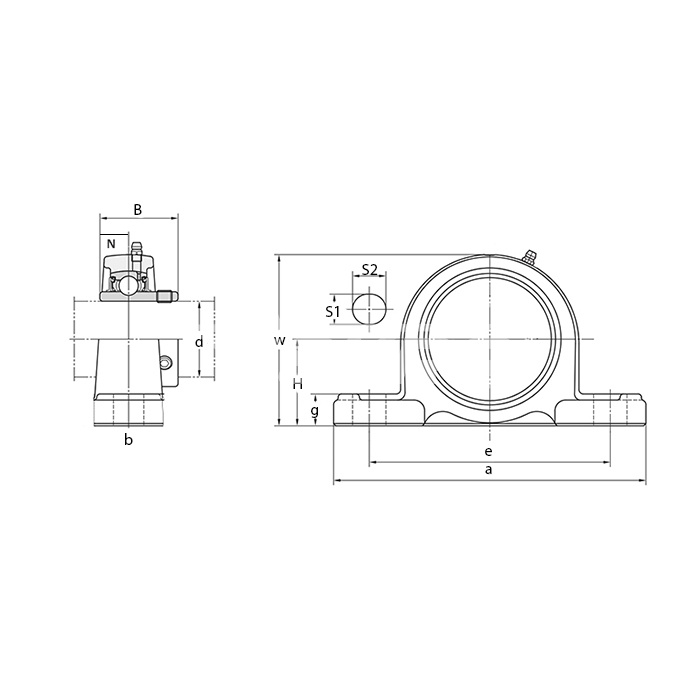 IS1899 Нержавеющий корпус подшипника SS P 208 ISKRA  - Вид №1
