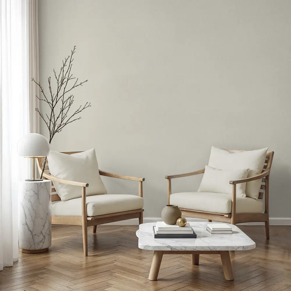 Обои флизелиновые Wallsecret Siam бежевые 1.06 м - рельефная текстура для гостиной 89432845 STLM-1574592 - Вид №3