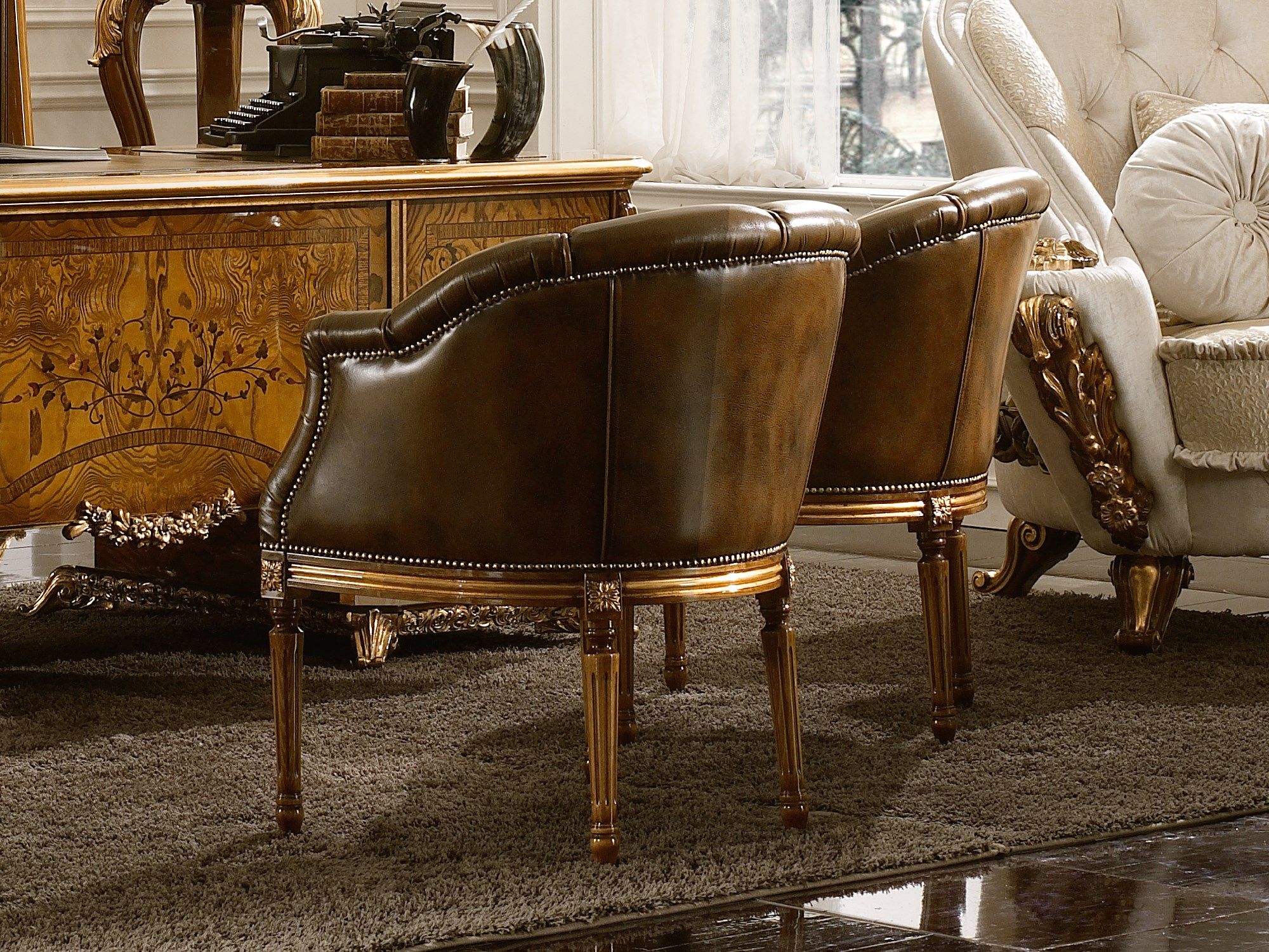 Кожаное кресло с подлокотниками A.R. Arredamenti водолазка ARCH-00115404 - Вид №2