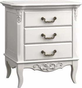 Тумбочка прикроватная белая с 3 ящиками Aletan АЛЕТАН ALETAN - PROVENCE 177777 Белый