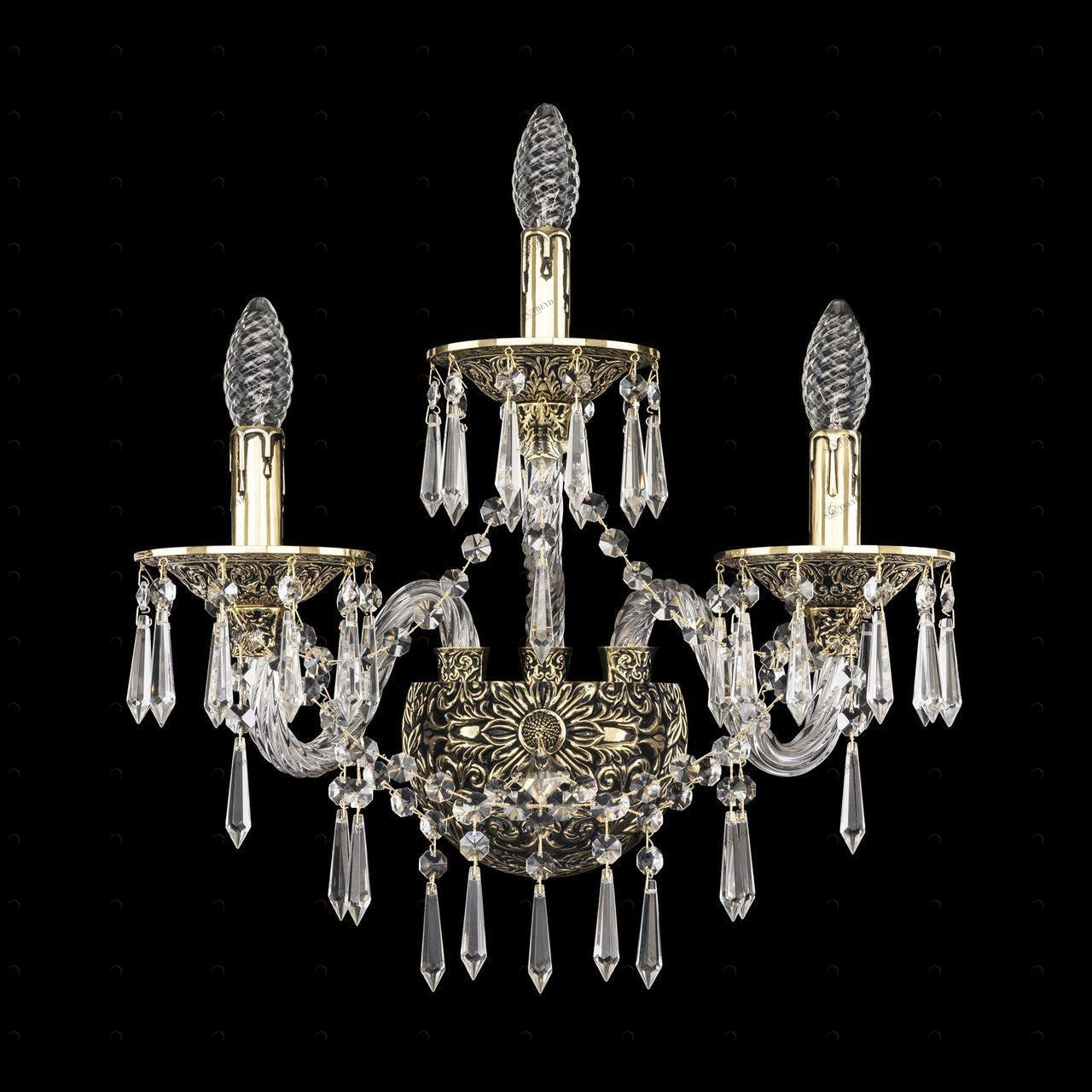 Бра настенное золотистое Bohemia Ivele 16103B BOHEMIA IVELE СВЕЧА 00-3889059 Золото 