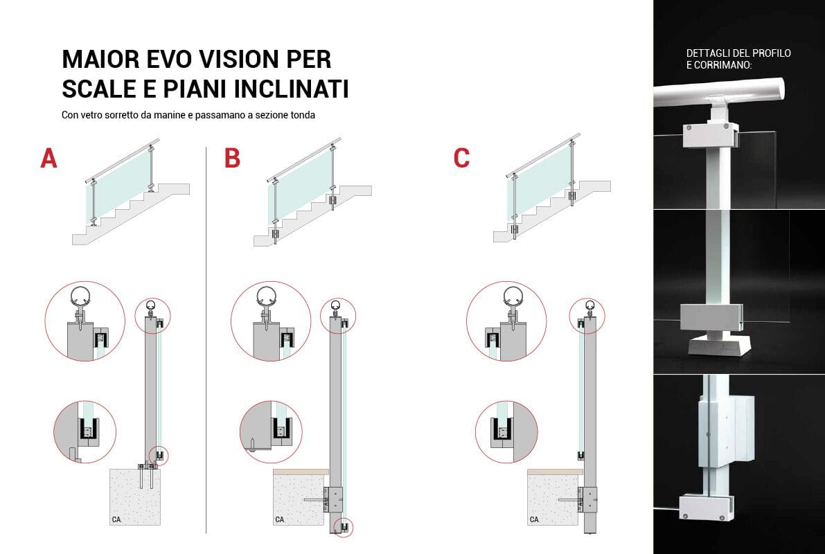 Перила из алюминия и стекла FARAONE Maior Evo ARCH-00057593 - Вид №12