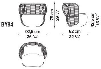 B&B Italia Outdoor Садовое кресло из ткани с подлокотниками Bay sun-id-1422121 - Вид №1