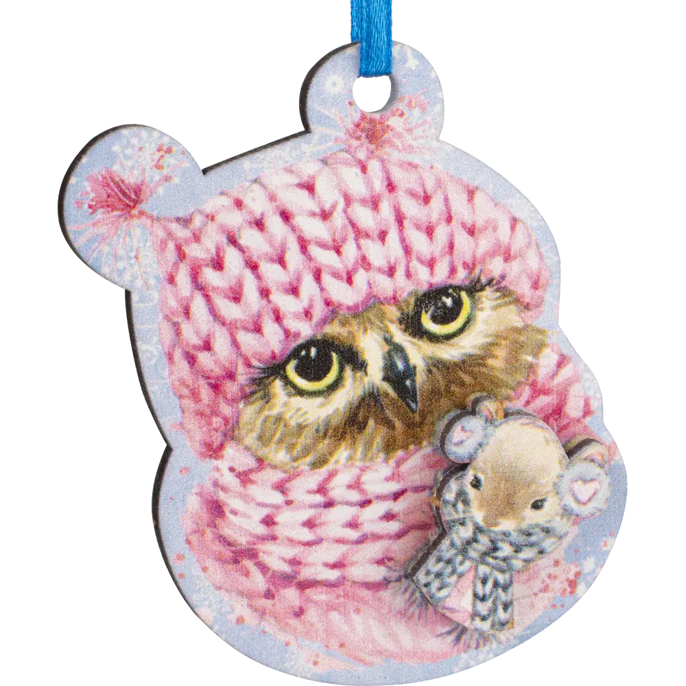 Украшение новогоднее «Сова в шапочке», 7.3 см, фанера Santreyd STLM-2089063