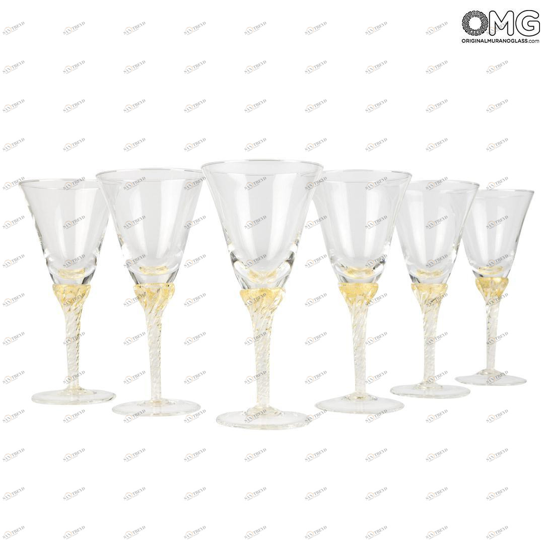 2782 ORIGINALMURANOGLASS Набор из 6 бокалов - дутое стекло - Original Murano Glass OMG 9 см 