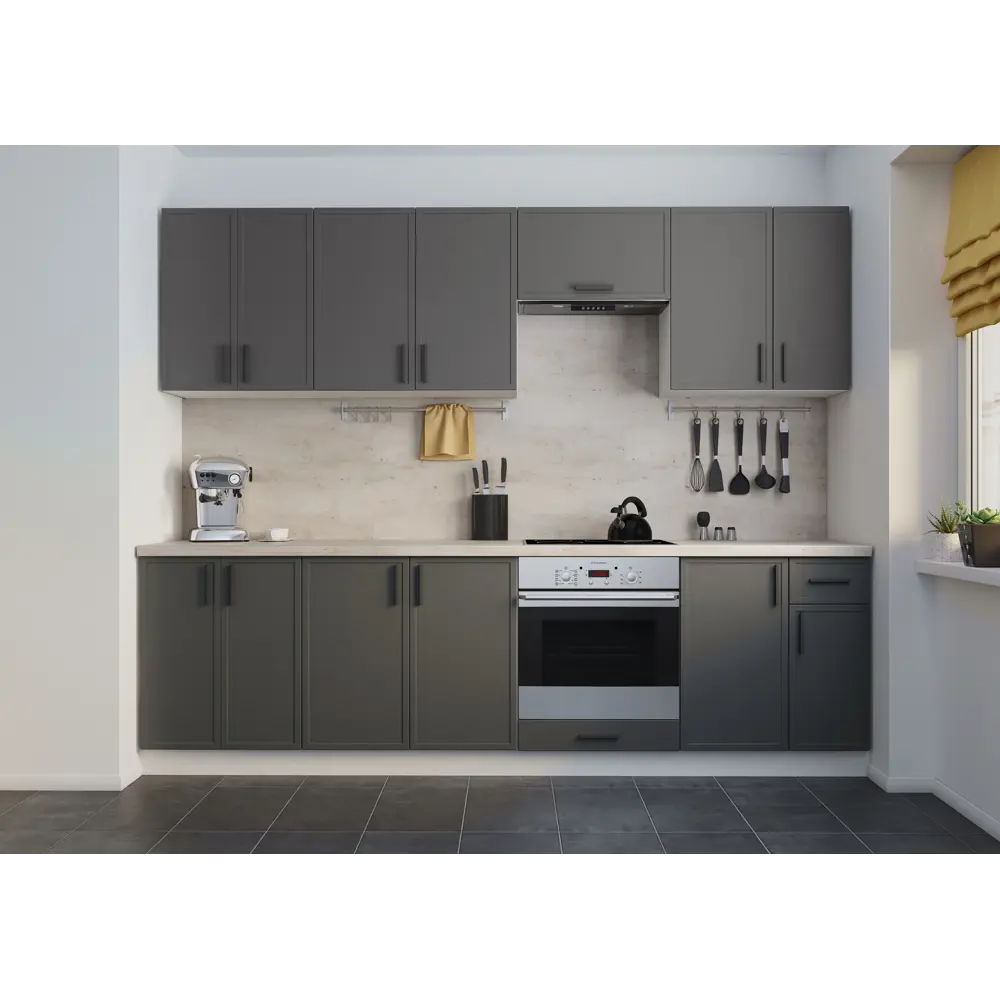 Кухонный шкаф напольный с ящиком Неро 40x82.5x58 см МДФ цвет графит DELINIA STLM-2043167 - Вид №10