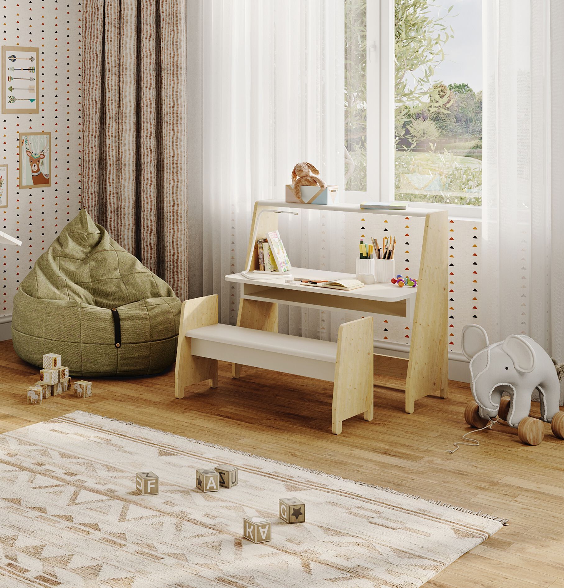 Деревянная скамья Mathy by Bols ASYMETRY ARCH-00137410 - Вид №5