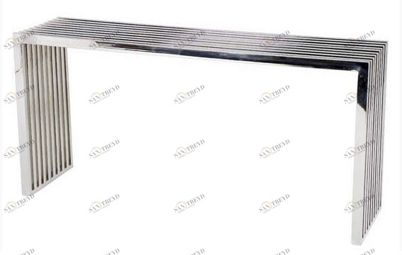 Консоль металлическая, хром из параллельных реек Carlisle от Eichholtz EICHHOLTZ EICHHOLTZ 060972 Зеркальный 