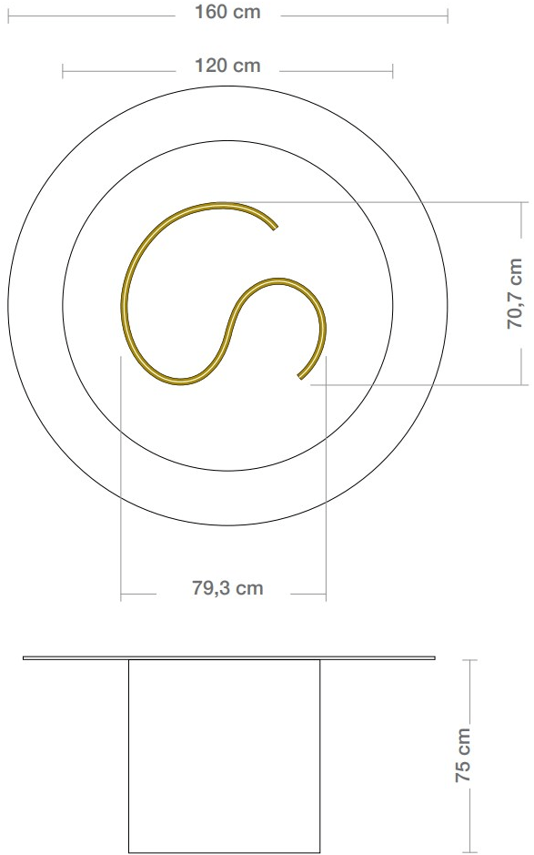 Unica by Tecnotelai Круглый стол из стали и стекла Nastri sun-id-1451385 - Вид №1