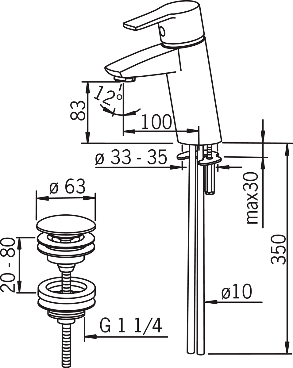 Oras 2804 Смеситель для умывальника 2804 Cubista Хром  - Вид №3