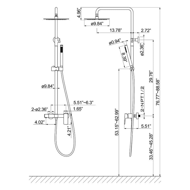 Набор для душа на открытом воздухе с ручным душем Fontana Showers FS15037BG ARCH-00002710 - Вид №4