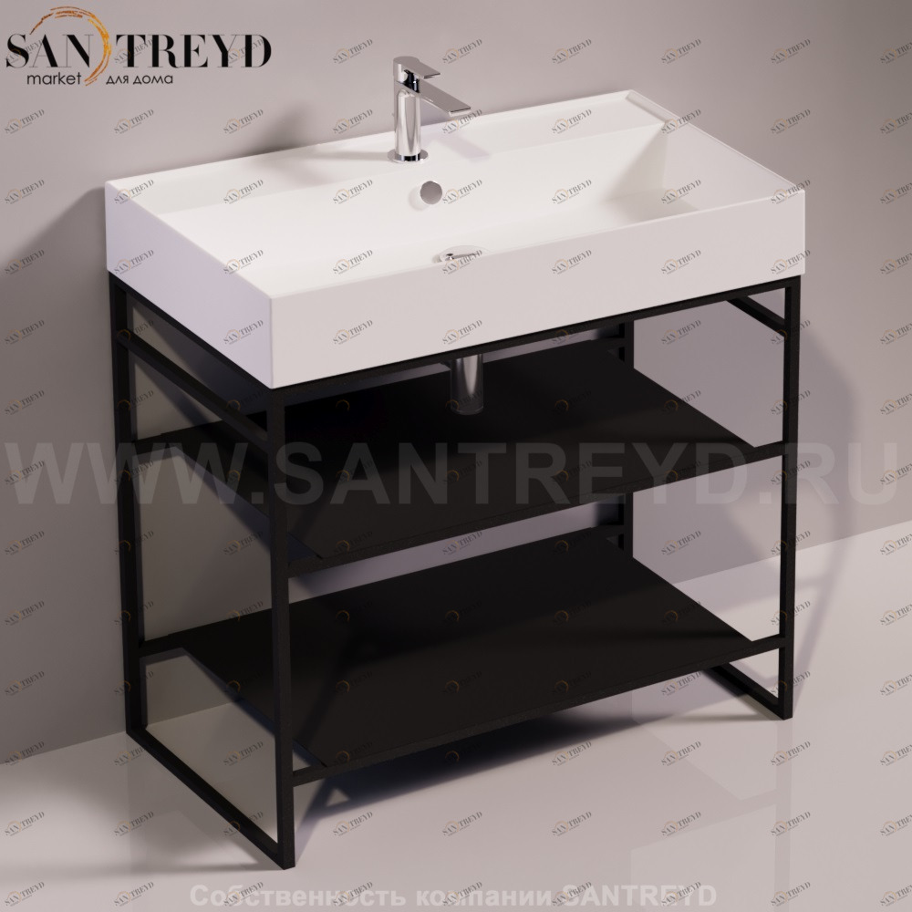 Консоль напольная под раковину AGILE 81см черная Simas AGSA81NEROMATT