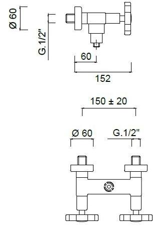 Rubinetteria Giulini Смеситель для душа на 2 отверстия Giò crystal - giò F3607/s - Вид №1