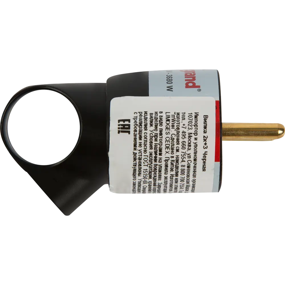 Вилка с заземлением Legrand Элиум с кольцом 230 В цвет чёрный STLM-2199785 - Вид №1