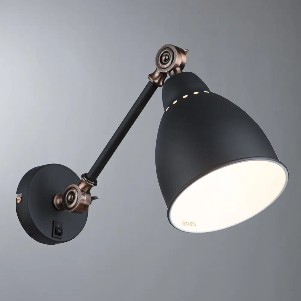 Бра Braccio 1xE27x60 Вт цвет чёрный матовый Arte Lamp STLM-2039578 - Вид №3