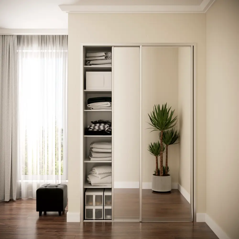 Дверь-купе KONSENSA 244.5x60.4 см с зеркалом профиль матовое серебро STLM-2045183 - Вид №8