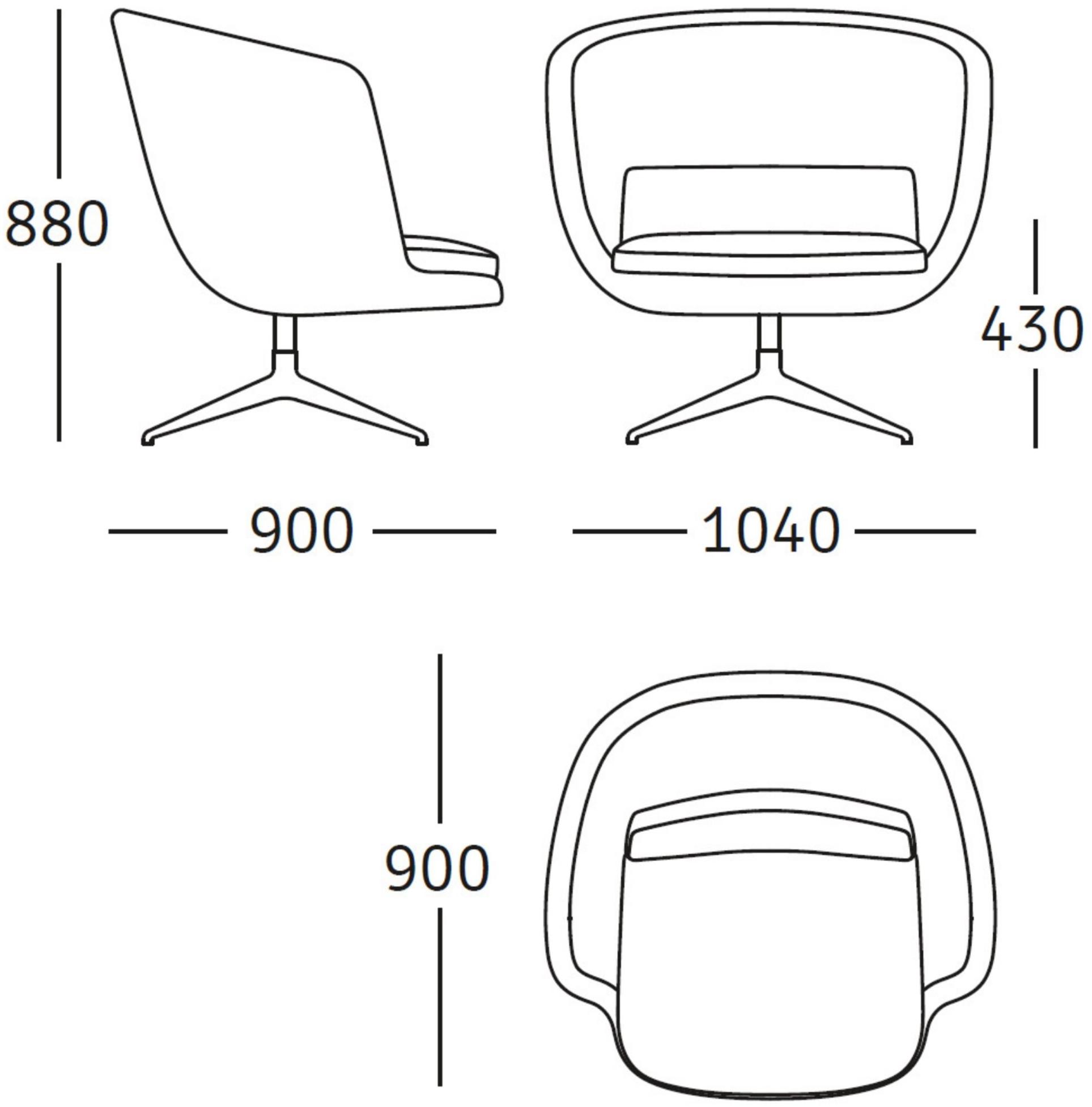 ROSSIN Вращающееся кресло на козелке из ткани Cleo metal sun-id-1346507 - Вид №6