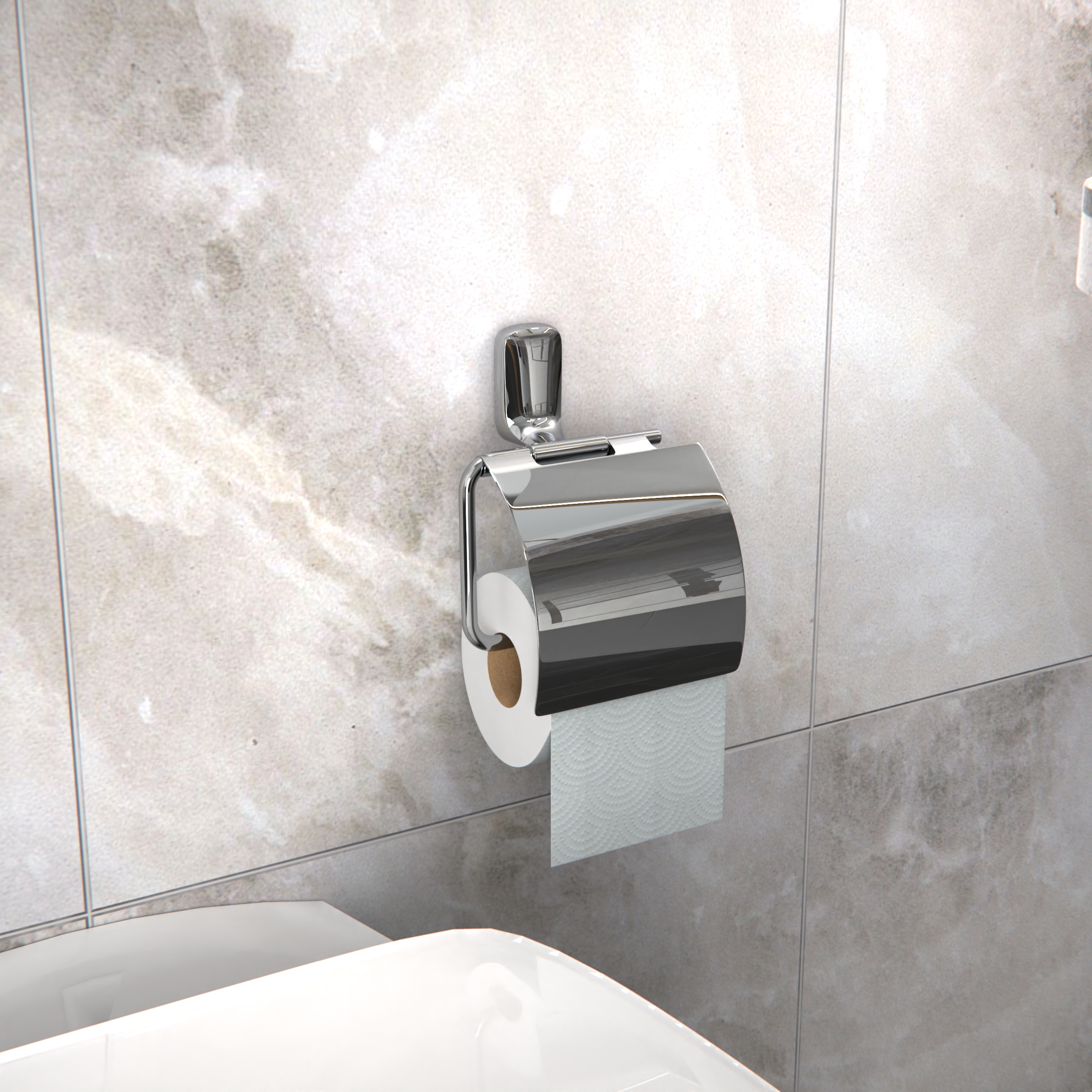 Держатель для туалетной бумаги LEMER Elegia с крышкой, хром 85202049 STLM-0059774 - Вид №4