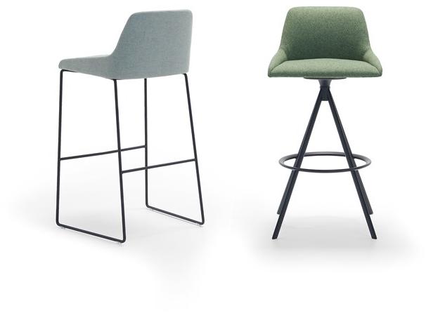 Andreu World Высокий поворотный табурет из ткани со спинкой Alya Bq1590 / bq1591 - Вид №3