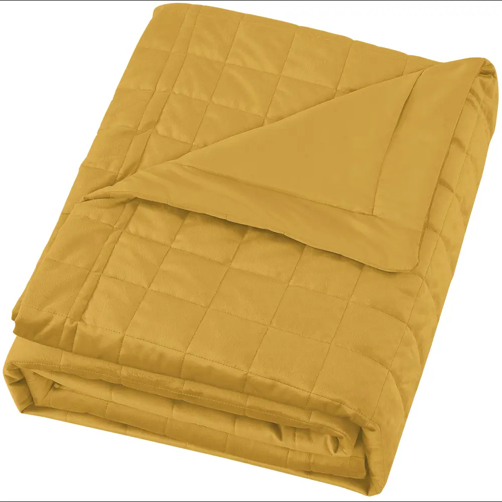 Покрывало KREAFORTA Etna 220x240 см велюр цвет горчица STLM-2063126