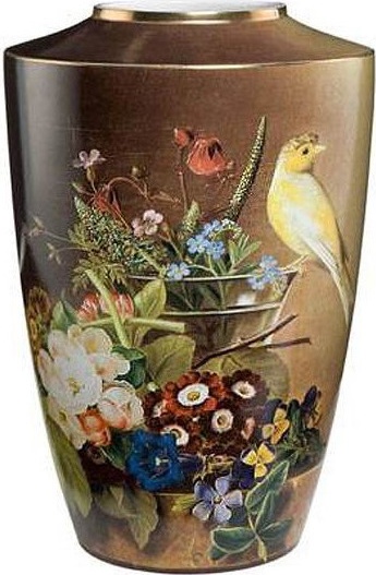 10570128 Goebel Ваза 41см "Натюрморт с канар." Фарфор 