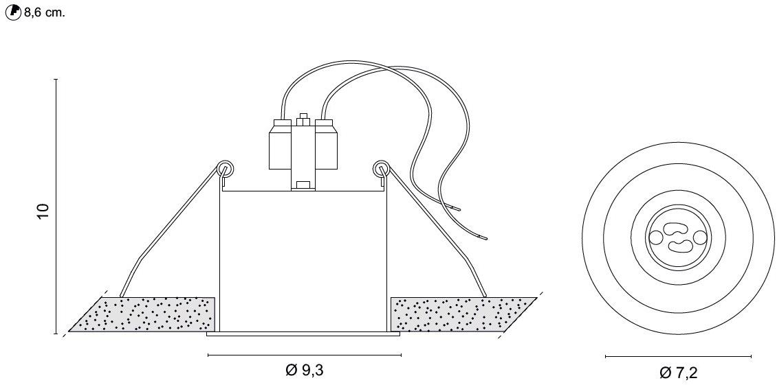 EGOLUCE Круглый встраиваемый светодиодный точечный светильник Easy 6442 - Вид №1