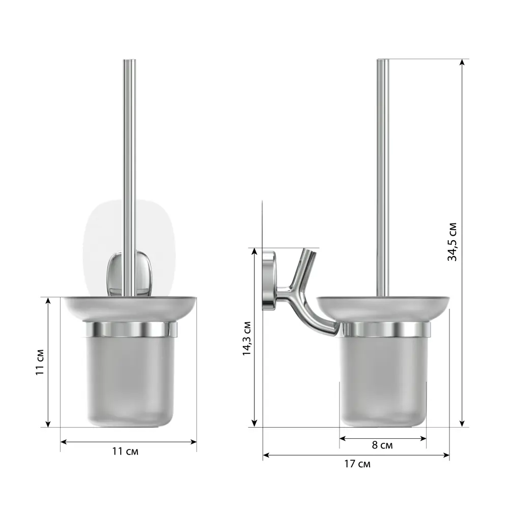 Держатель ершика для унитаза Lemer Nature стекло цвет хром/стекло STLM-2050645 - Вид №7