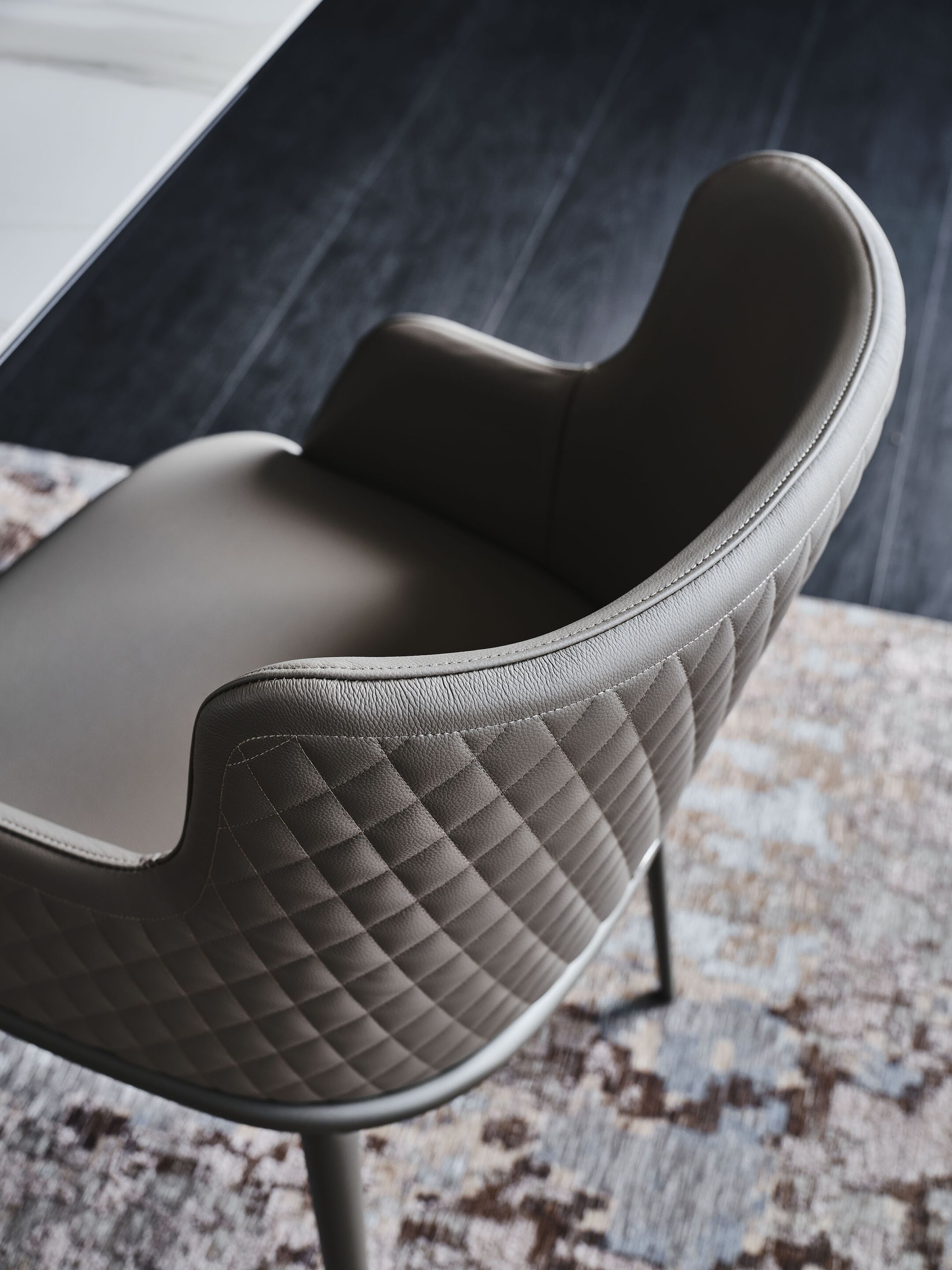 Кожаный мягкий стул с подлокотниками Cattelan italia Magda ARCH-00063489 - Вид №3