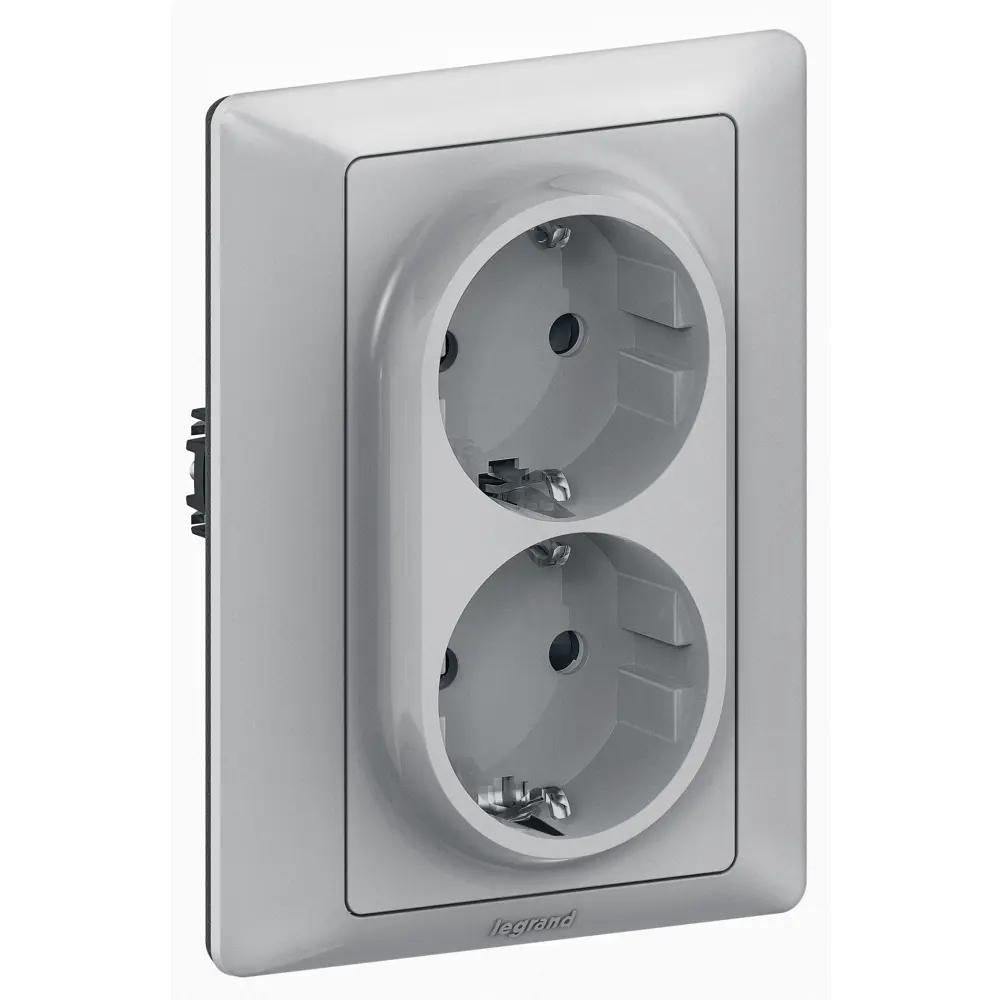 Рамка для розетки 2x2К+3 Legrand VLN-L 1 пост цвет алюминий Valena Life STLM-2073247 - Вид №1